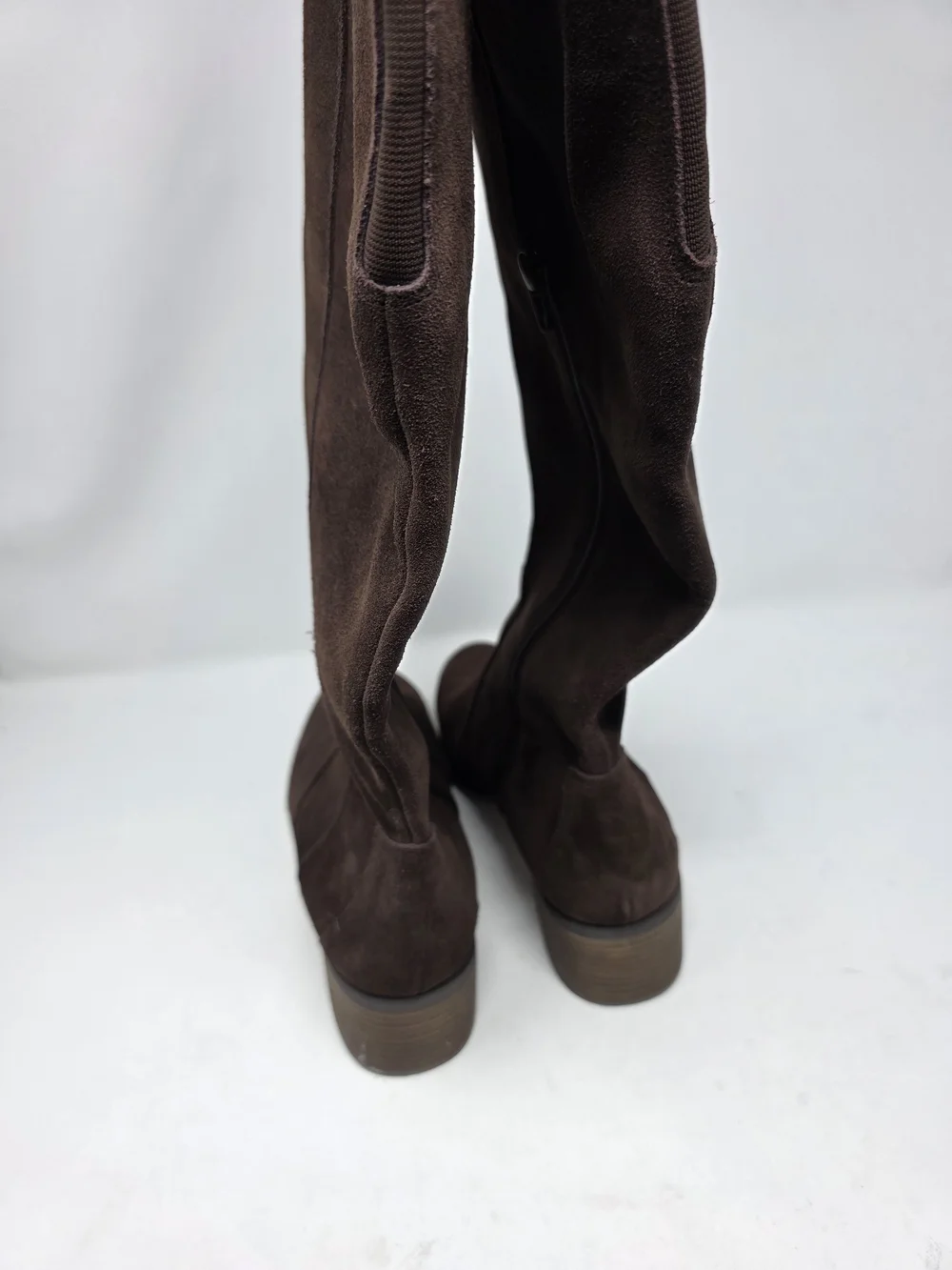 Corso Como Brown Suede Knee High Boots Women’s 11M Side Zip Block Heel Tall Boot